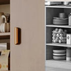 Grand buffet de rangement en bois et acrylique, réglable