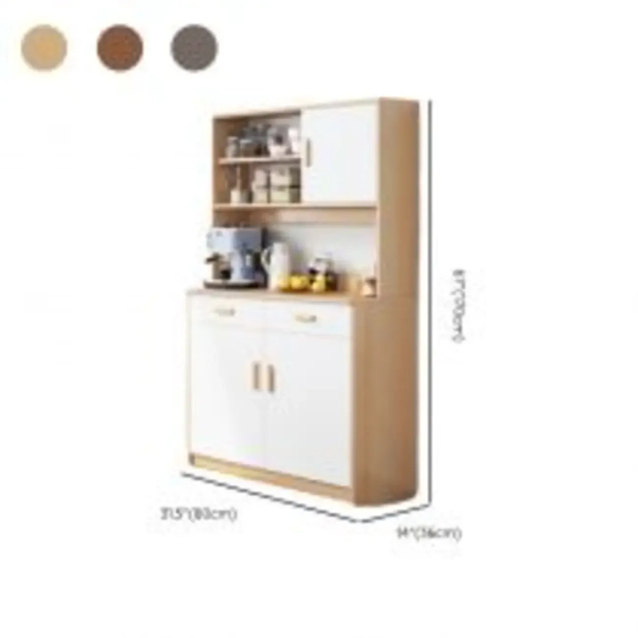 Grand buffet de rangement en bois et acrylique, réglable