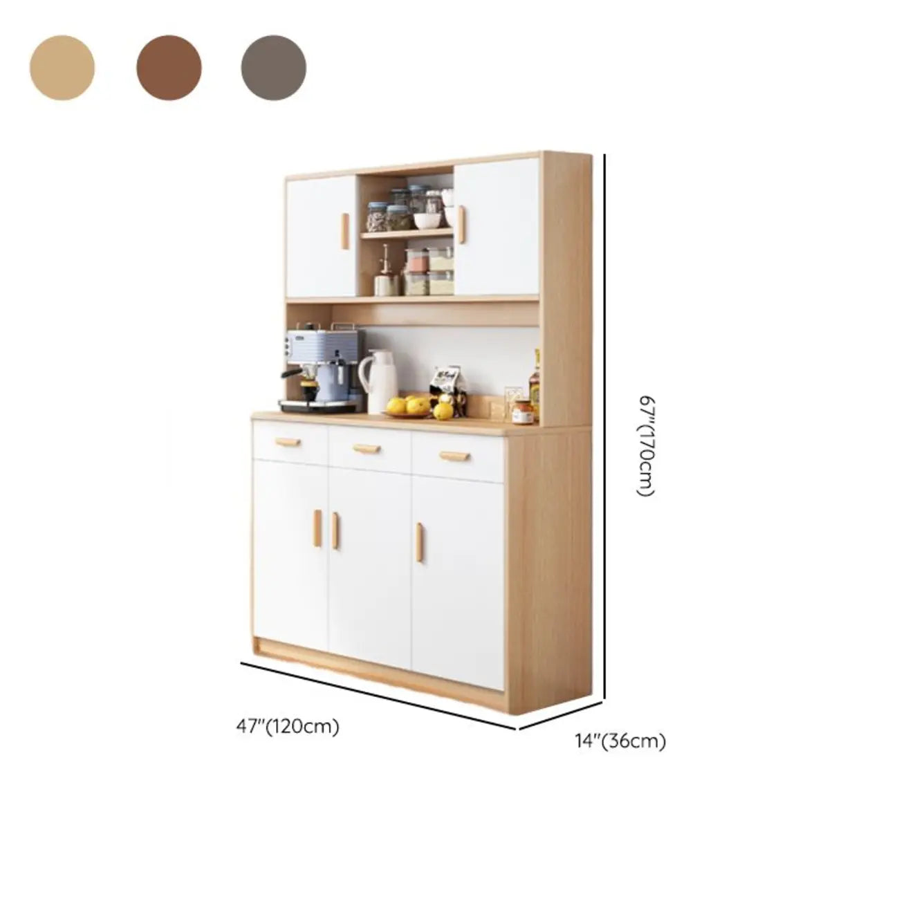 Grand buffet de rangement en bois et acrylique, réglable
