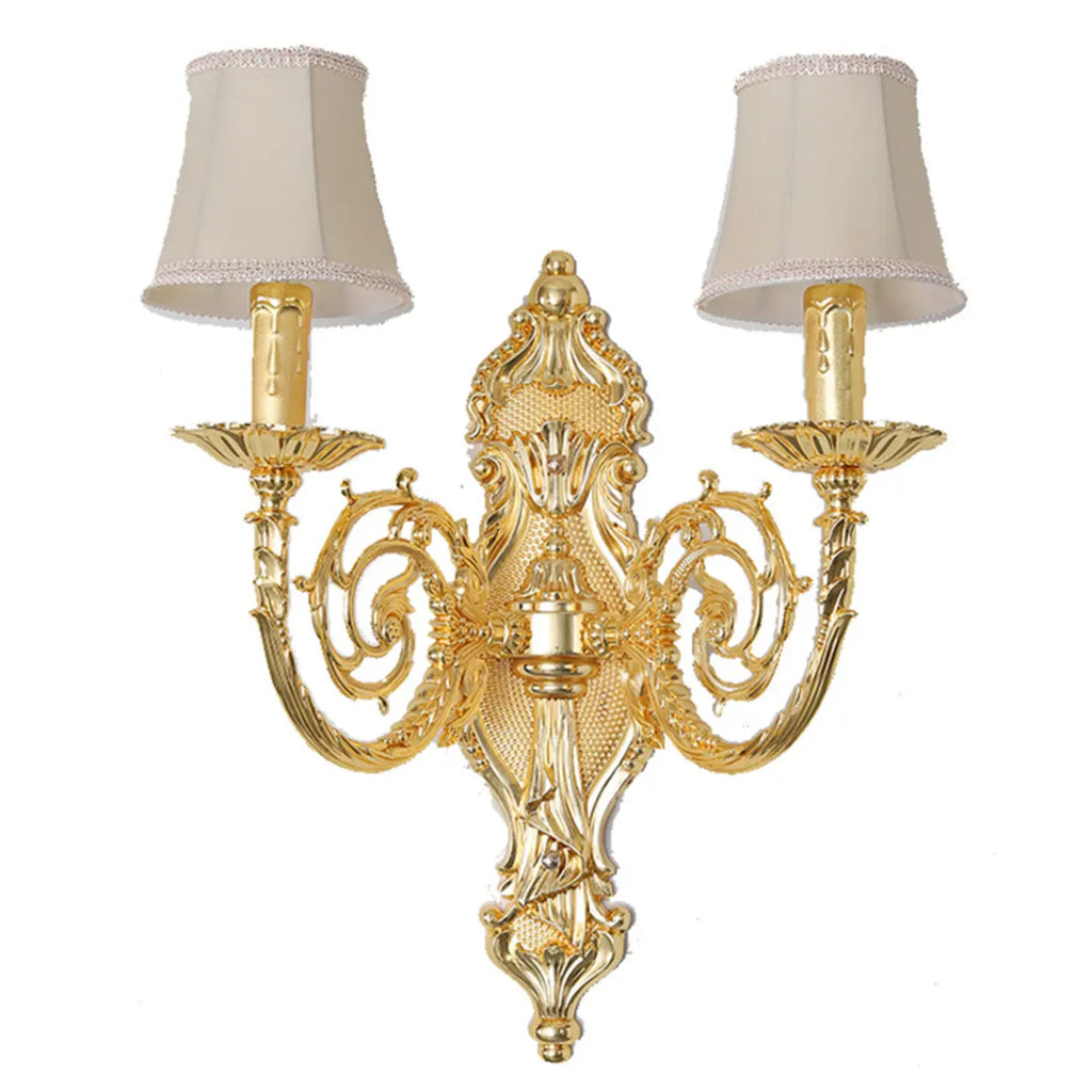 Applique murale vintage en laiton à 2 lumières pour bougies d'intérieur