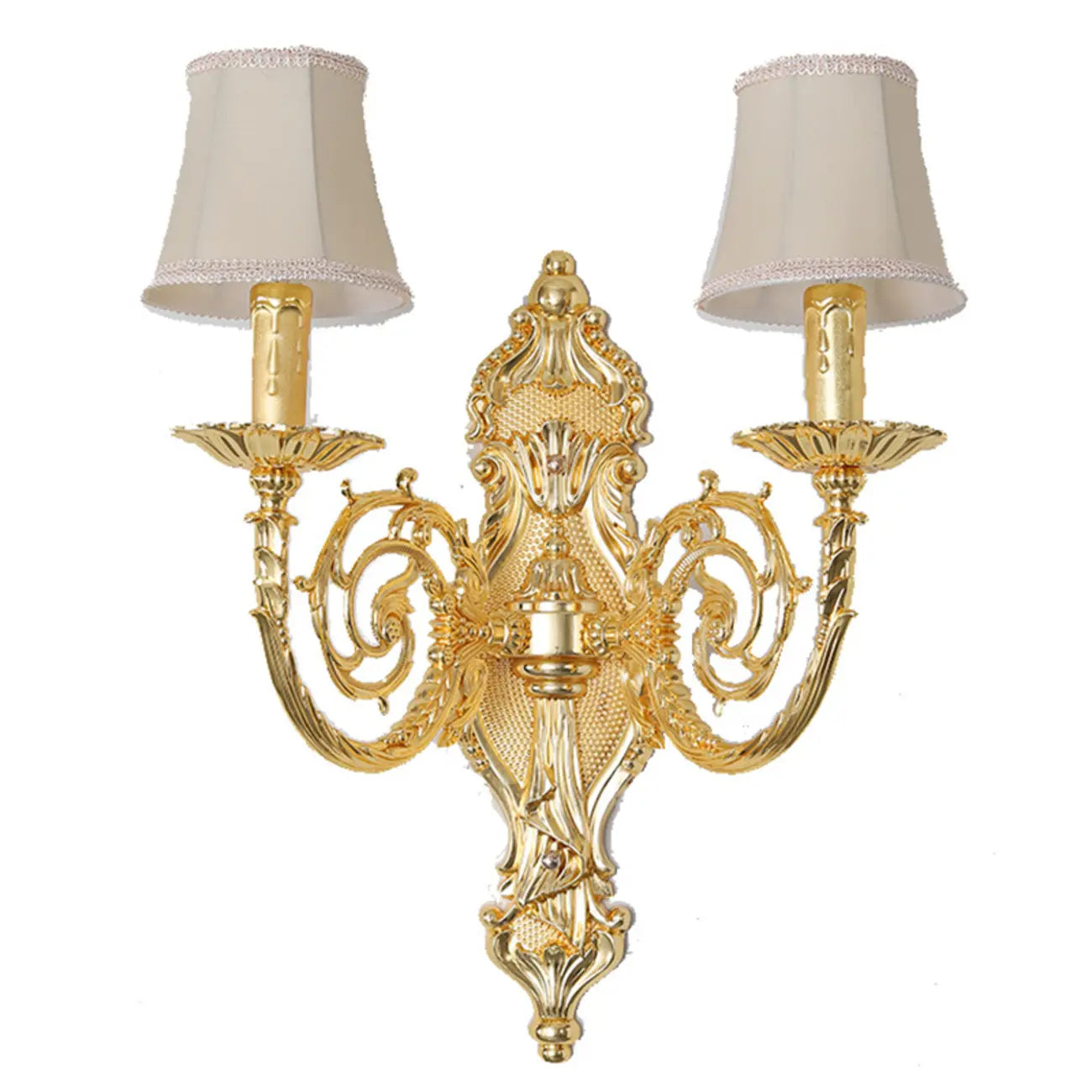 Applique murale vintage en laiton à 2 lumières pour bougies d'intérieur
