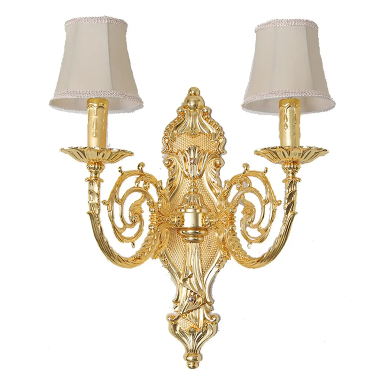 Applique murale vintage en laiton à 2 lumières pour bougies d'intérieur