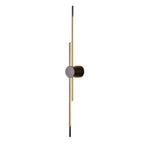 Applique murale minimaliste et fine en métal, de forme linéaire, avec éclairage LED vers le haut et vers le bas.