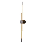 Applique murale minimaliste et fine en métal, de forme linéaire, avec éclairage LED vers le haut et vers le bas.