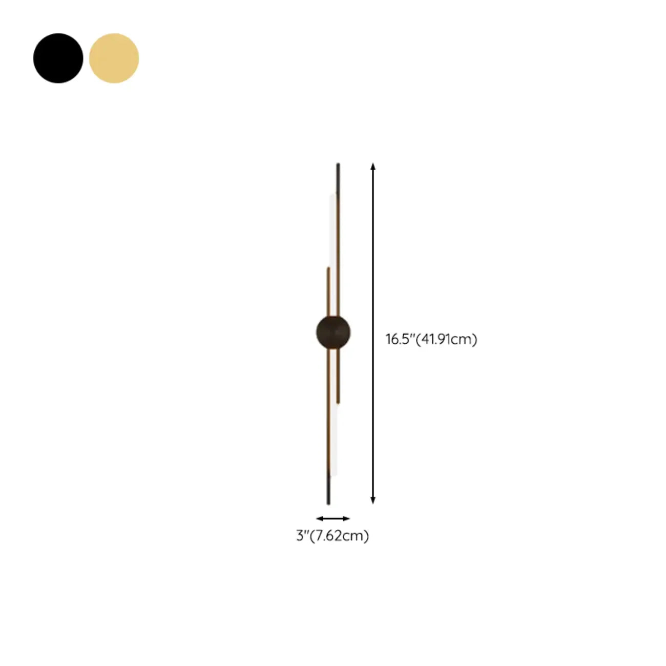 Applique murale minimaliste et fine en métal, de forme linéaire, avec éclairage LED vers le haut et vers le bas.