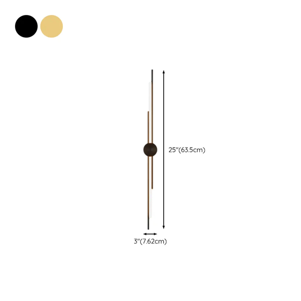 Applique murale minimaliste et fine en métal, de forme linéaire, avec éclairage LED vers le haut et vers le bas.