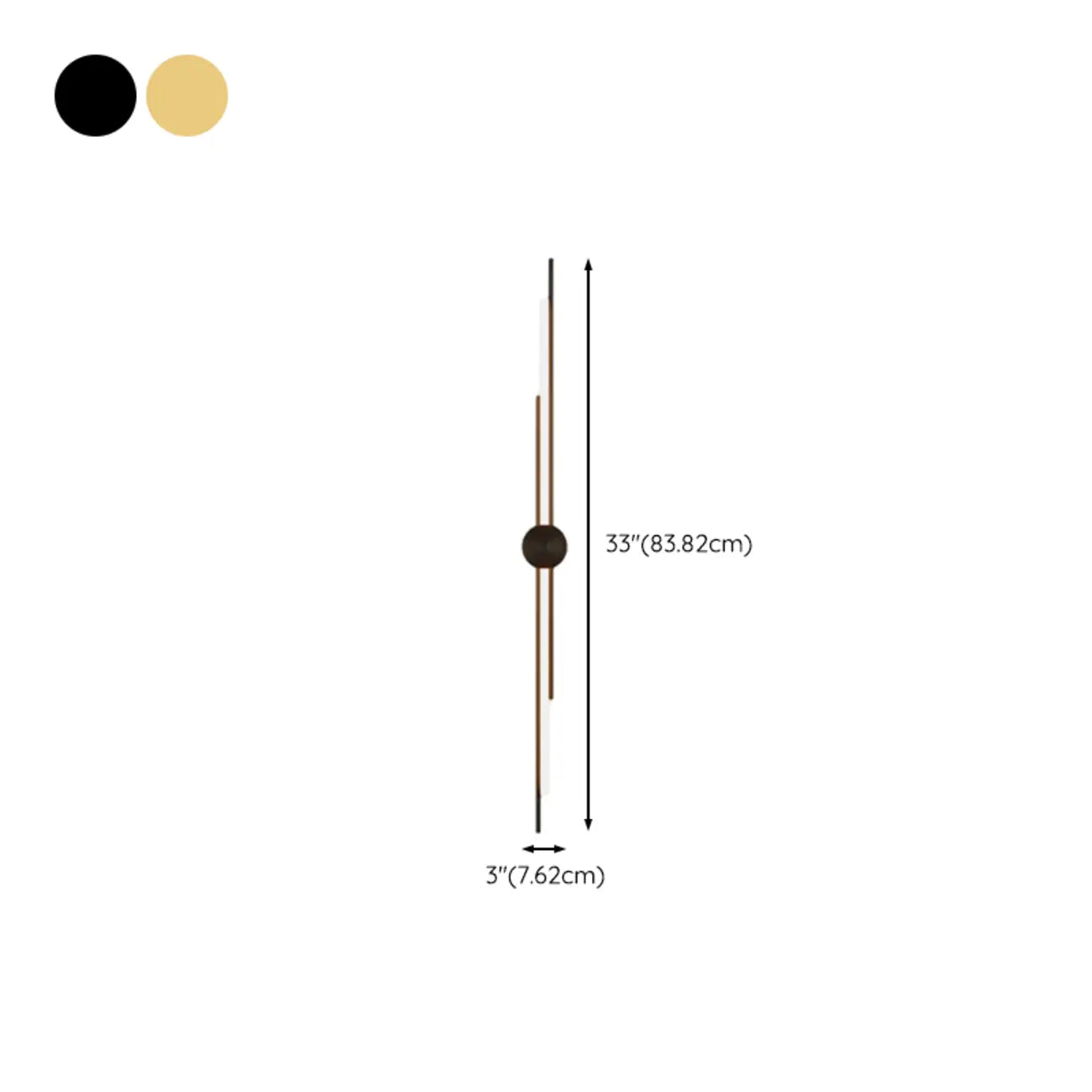 Applique murale minimaliste et fine en métal, de forme linéaire, avec éclairage LED vers le haut et vers le bas.