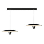 Suspension LED moderne en métal noir pour îlot de cuisine