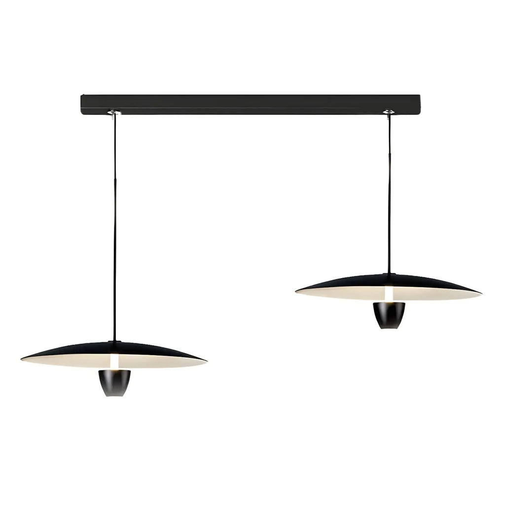 Suspension LED moderne en métal noir pour îlot de cuisine