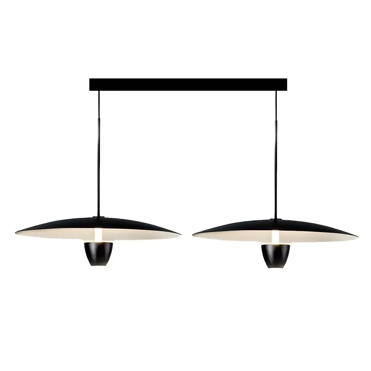 Suspension LED moderne en métal noir pour îlot de cuisine