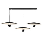Suspension LED moderne en métal noir pour îlot de cuisine