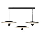 Suspension LED moderne en métal noir pour îlot de cuisine