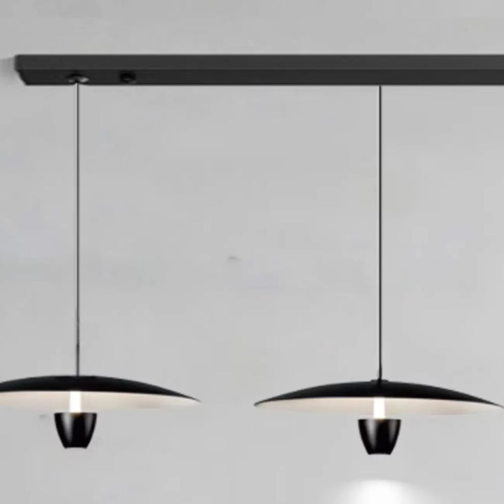 Suspension LED moderne en métal noir pour îlot de cuisine