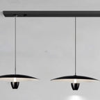 Suspension LED moderne en métal noir pour îlot de cuisine