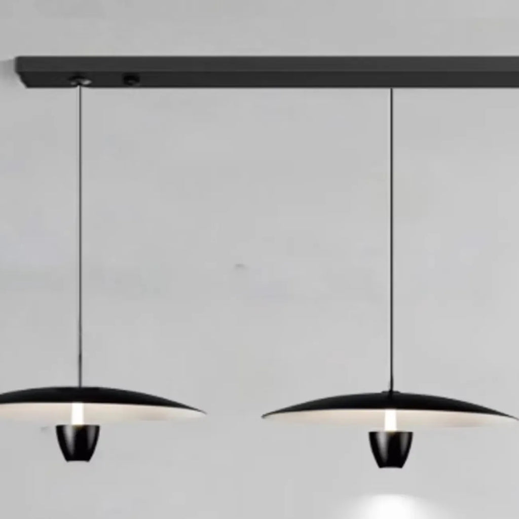 Suspension LED moderne en métal noir pour îlot de cuisine