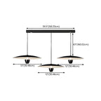 Suspension LED moderne en métal noir pour îlot de cuisine