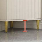Élégant meuble d'angle en bois et verre à rayures avec plateau en faux marbre