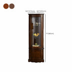 Meuble d'angle classique en bois d'hévéa brun avec porte vitrée