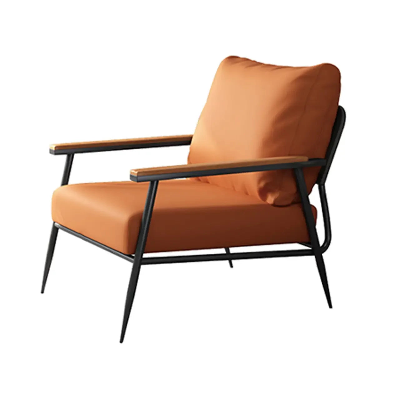 Fauteuil d'appoint élégant en tissu avec accoudoirs en bois pour salon