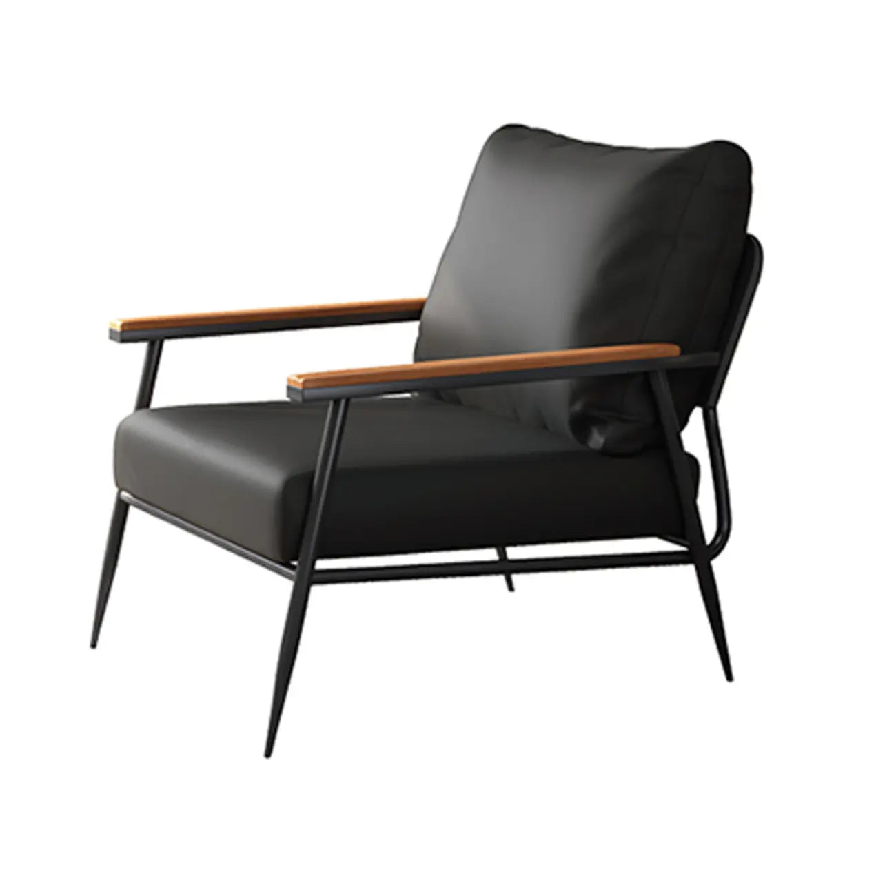 Fauteuil d'appoint élégant en tissu avec accoudoirs en bois pour salon
