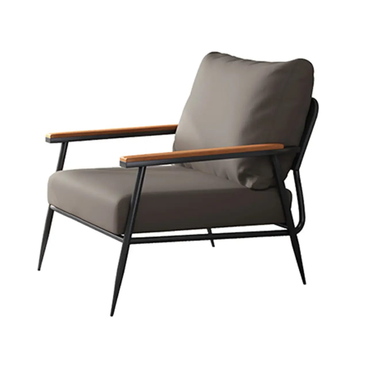 Fauteuil d'appoint élégant en tissu avec accoudoirs en bois pour salon