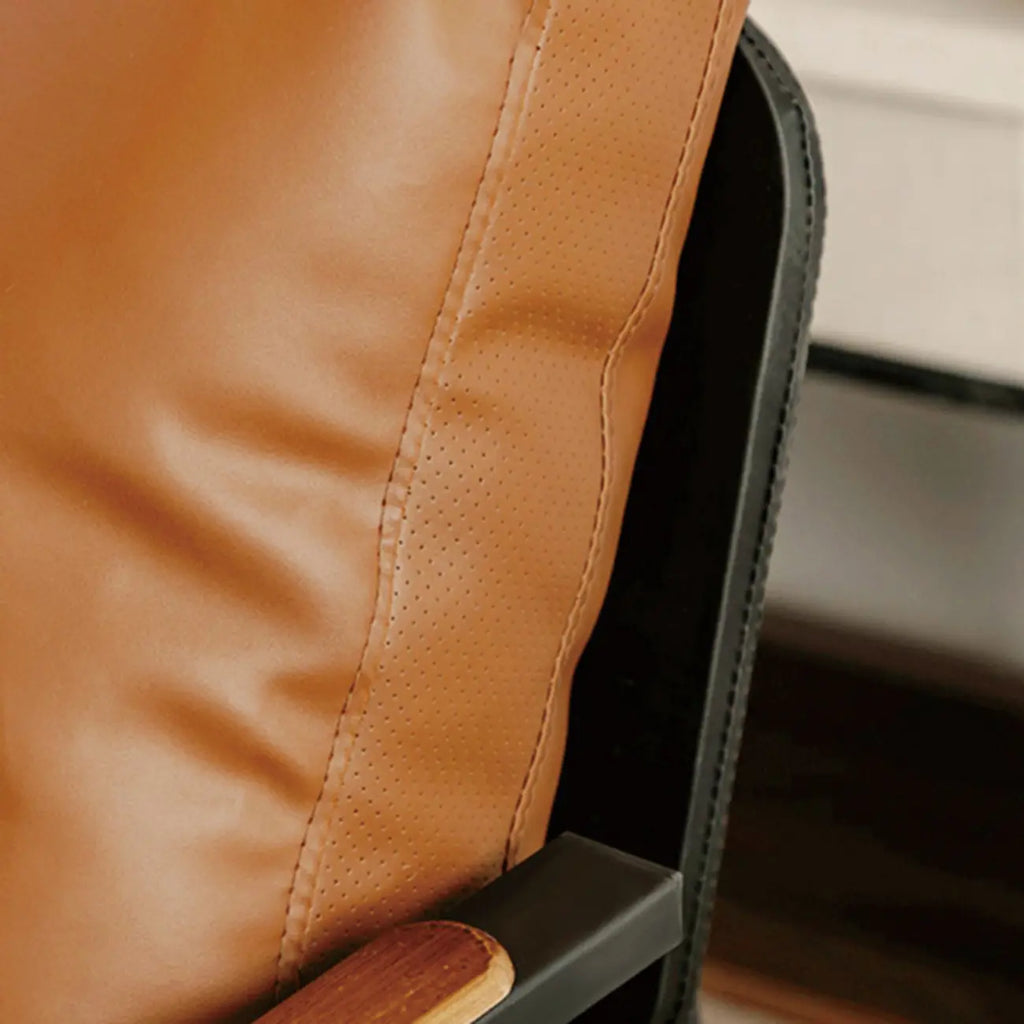 Fauteuil d'appoint élégant en tissu avec accoudoirs en bois pour salon