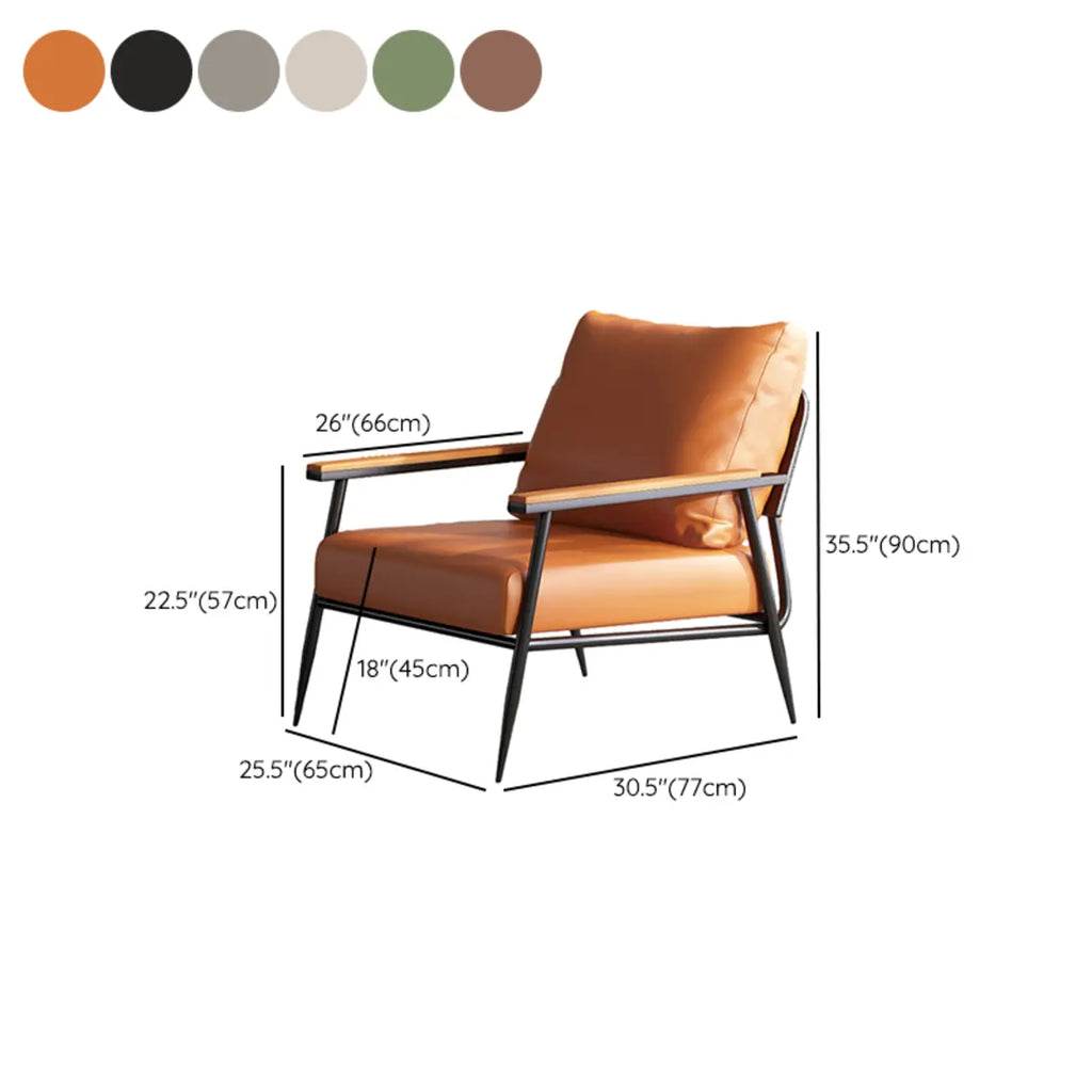 Fauteuil d'appoint élégant en tissu avec accoudoirs en bois pour salon