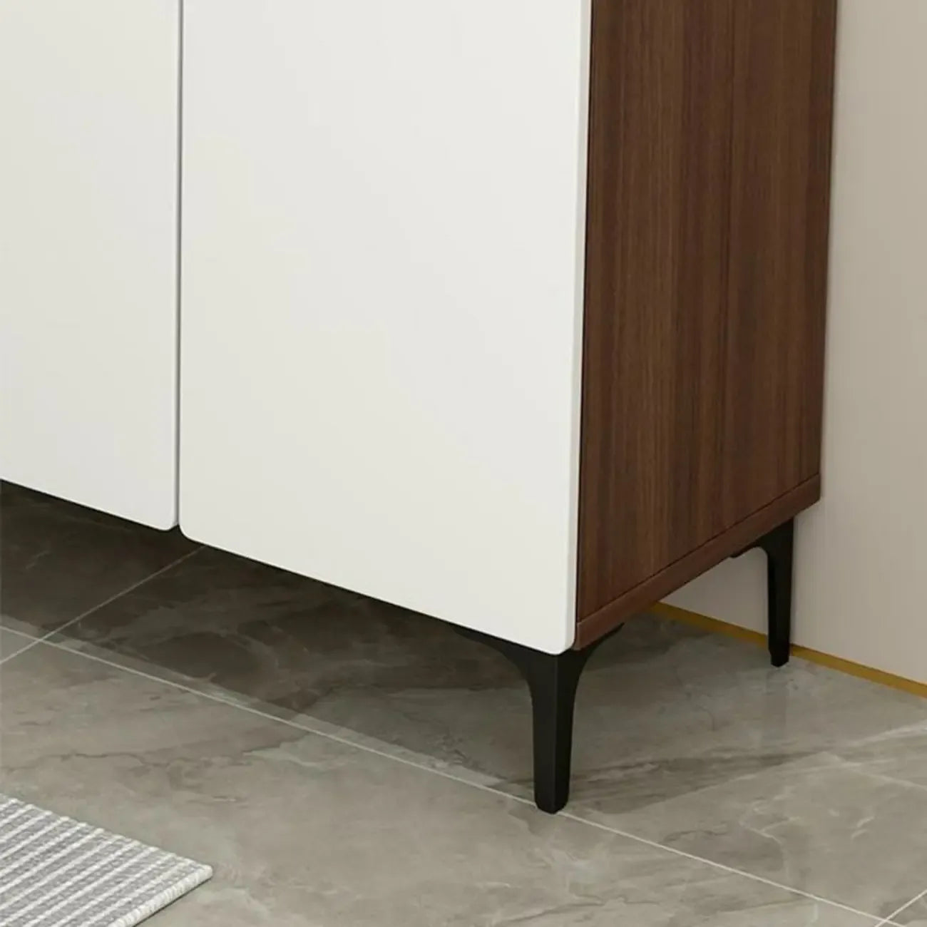 Meuble à chaussures contemporain en bois blanc pour entrée