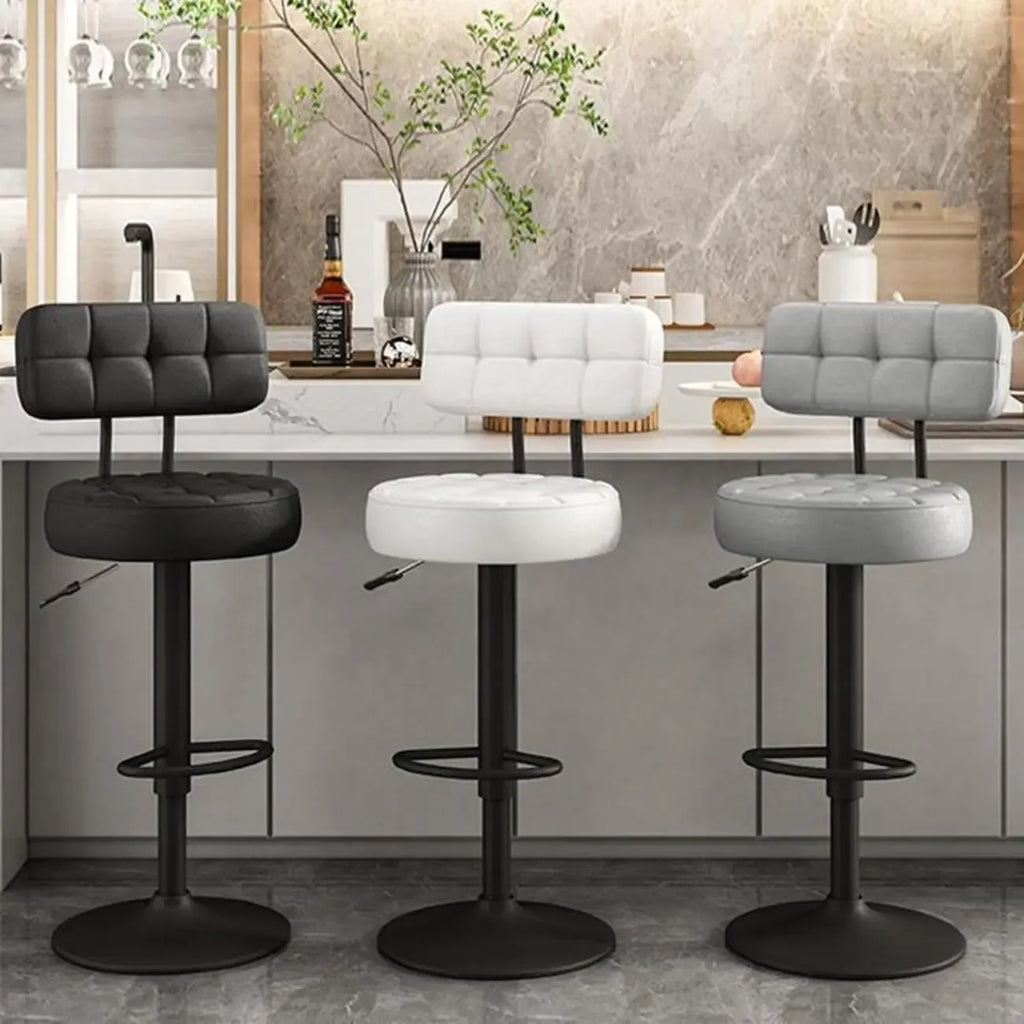 Tabourets de bar pivotants réglables revêtus de cuir