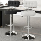 Tabourets de bar pivotants réglables revêtus de cuir