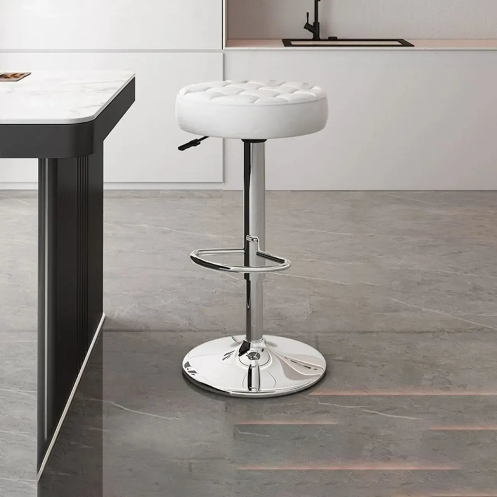 Tabourets de bar pivotants réglables revêtus de cuir