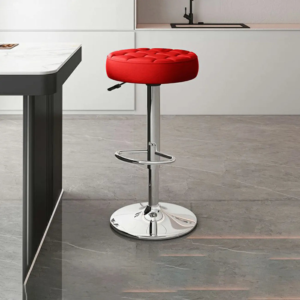 Tabourets de bar pivotants réglables revêtus de cuir