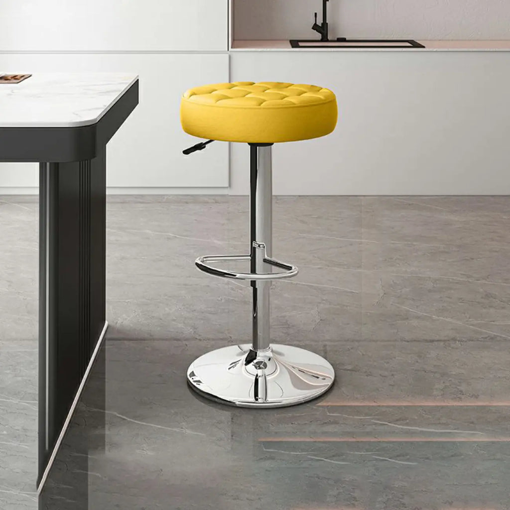 Tabourets de bar pivotants réglables revêtus de cuir