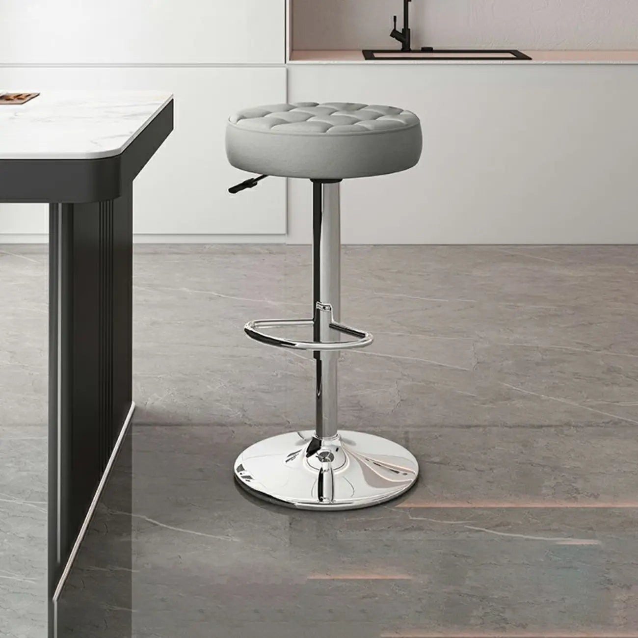 Tabourets de bar pivotants réglables revêtus de cuir
