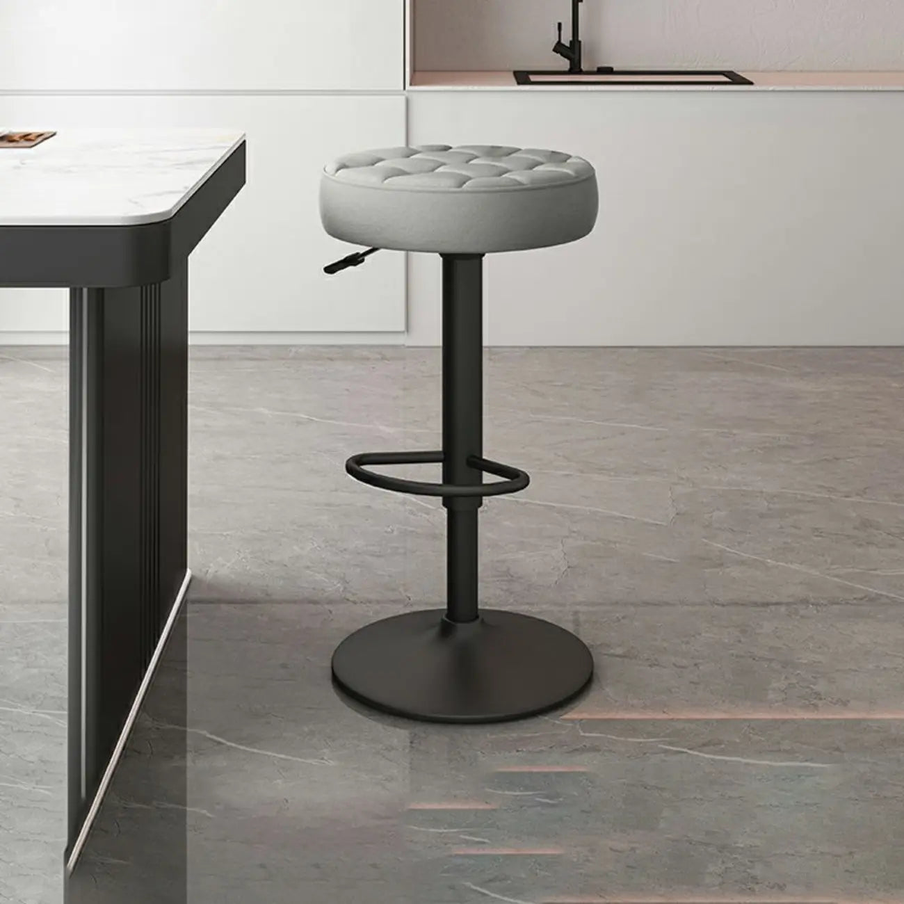 Tabourets de bar pivotants réglables revêtus de cuir