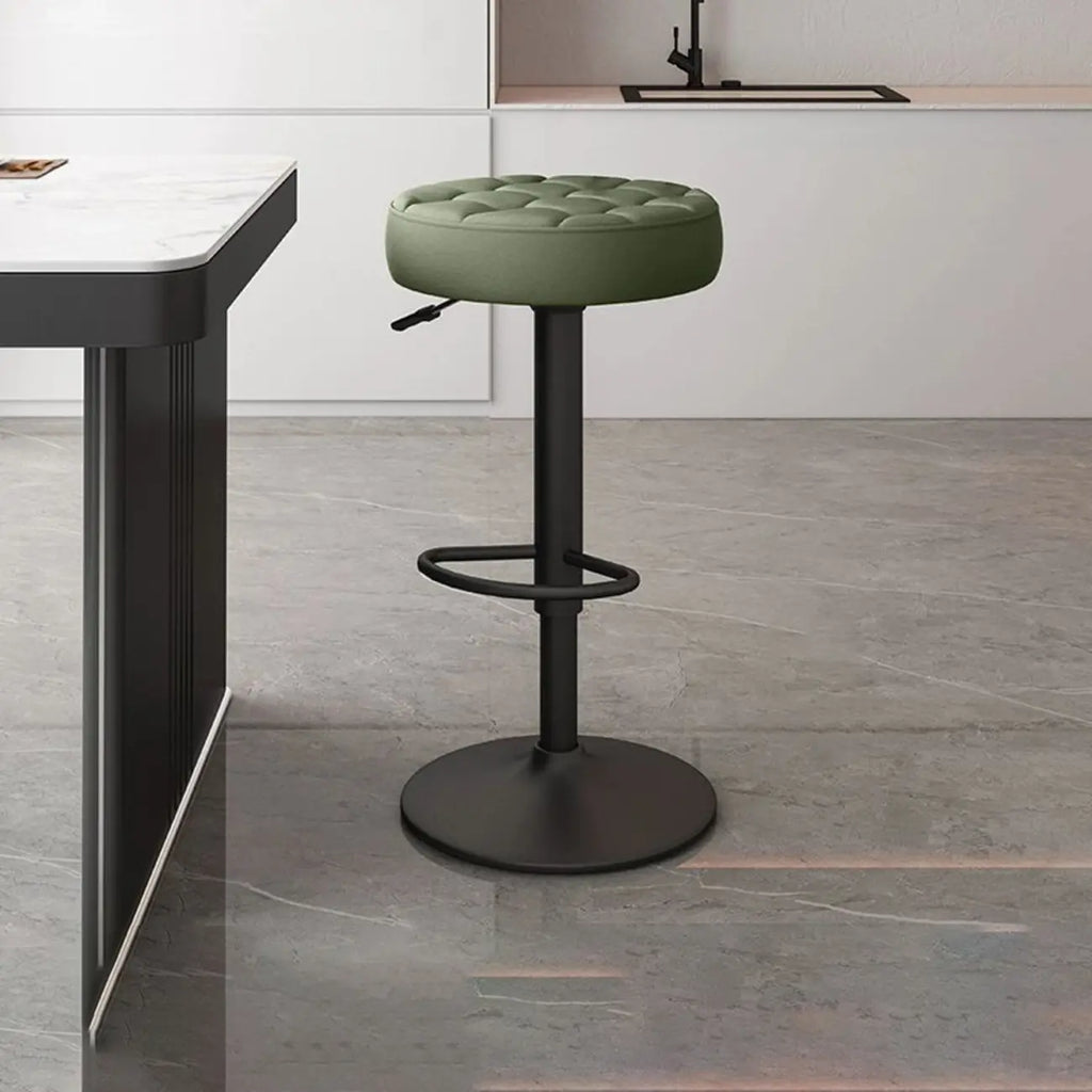 Tabourets de bar pivotants réglables revêtus de cuir