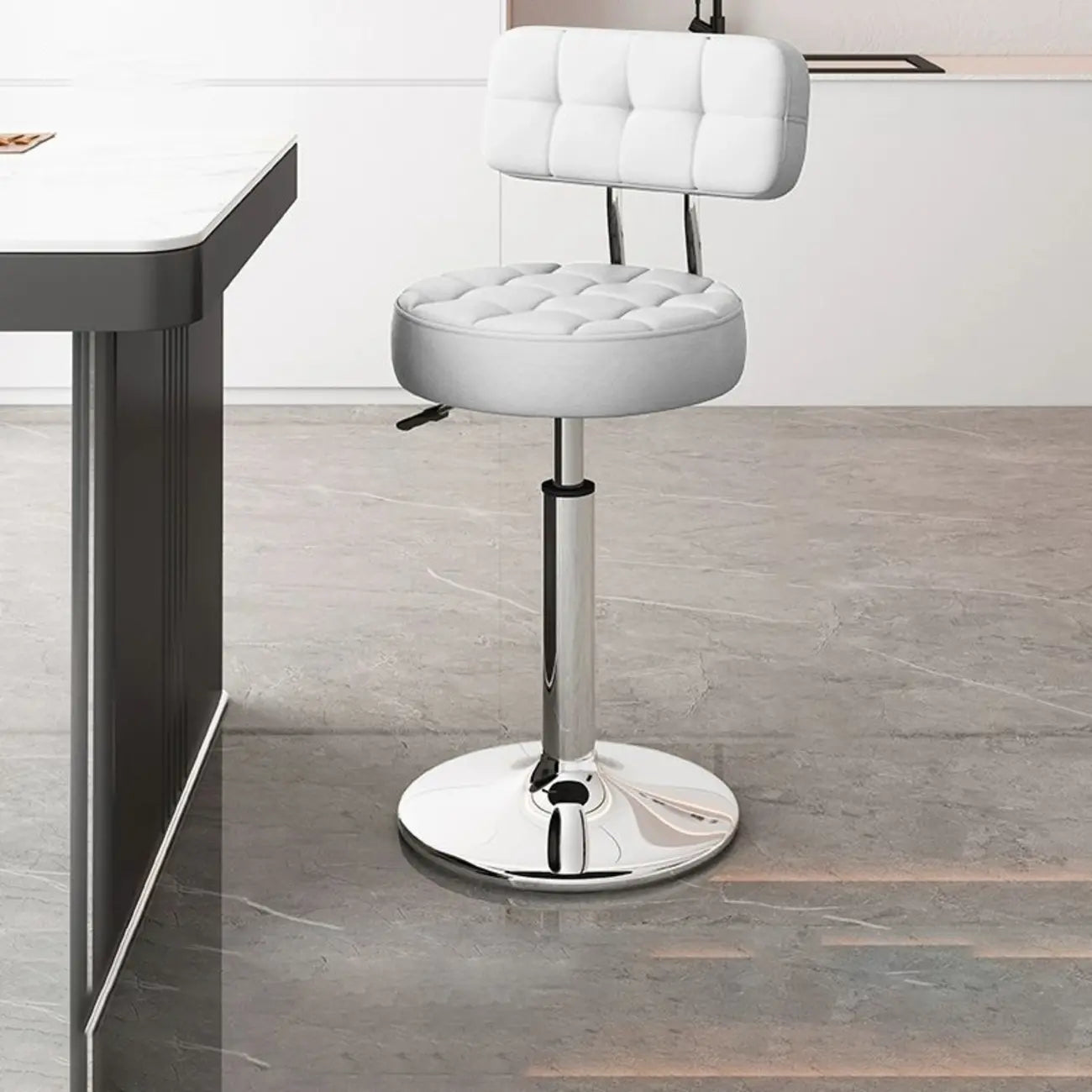 Tabourets de bar pivotants réglables revêtus de cuir