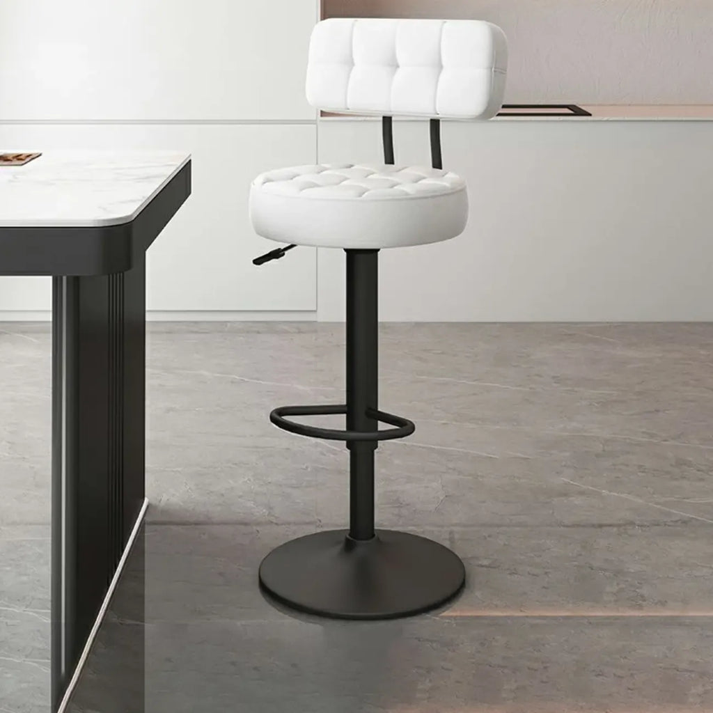 Tabourets de bar pivotants réglables revêtus de cuir