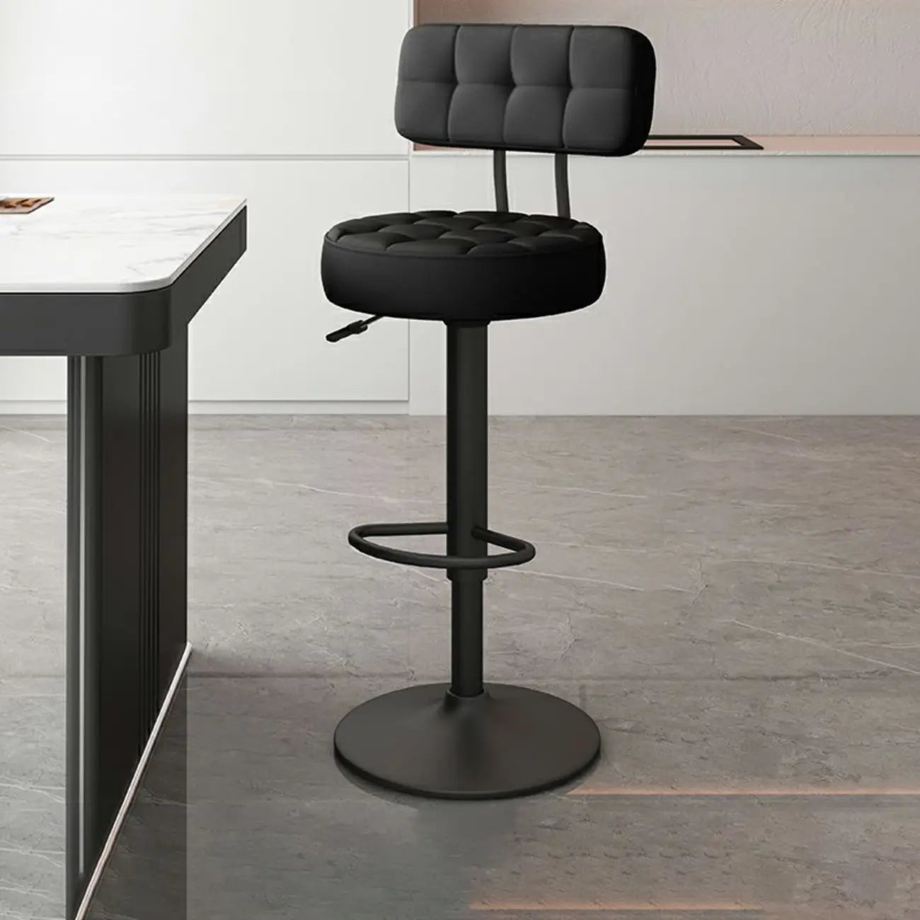Tabourets de bar pivotants réglables revêtus de cuir