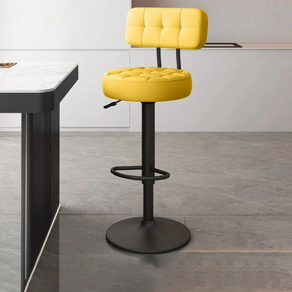 Tabourets de bar pivotants réglables revêtus de cuir