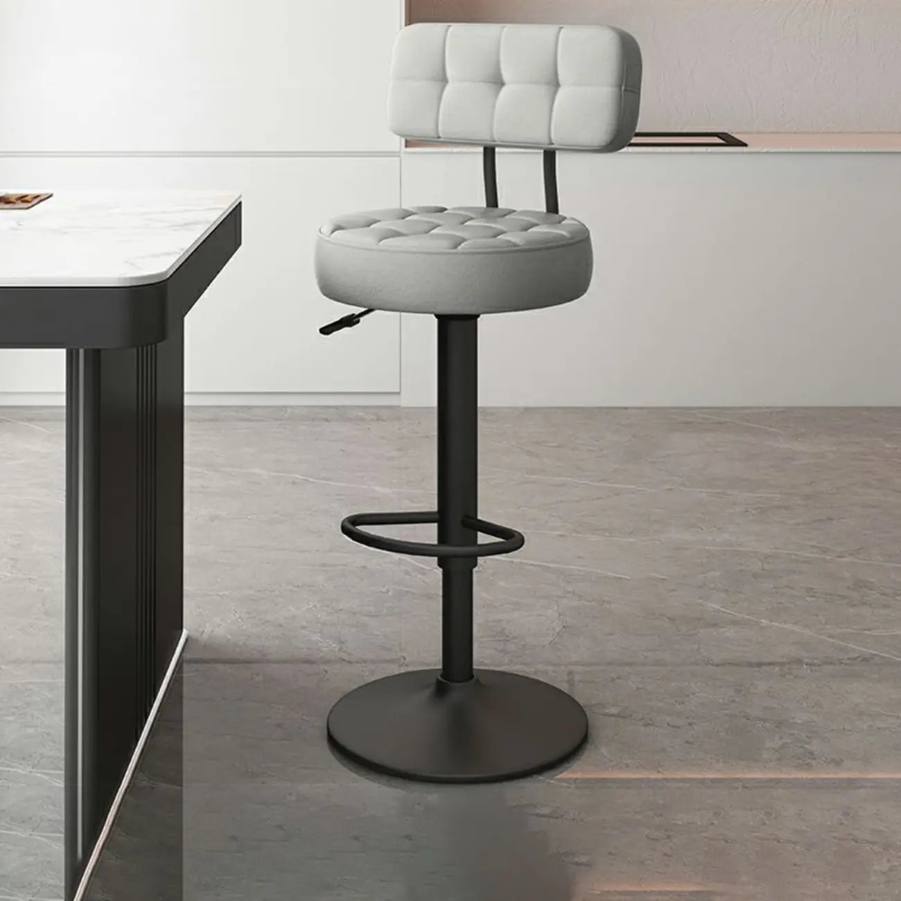 Tabourets de bar pivotants réglables revêtus de cuir