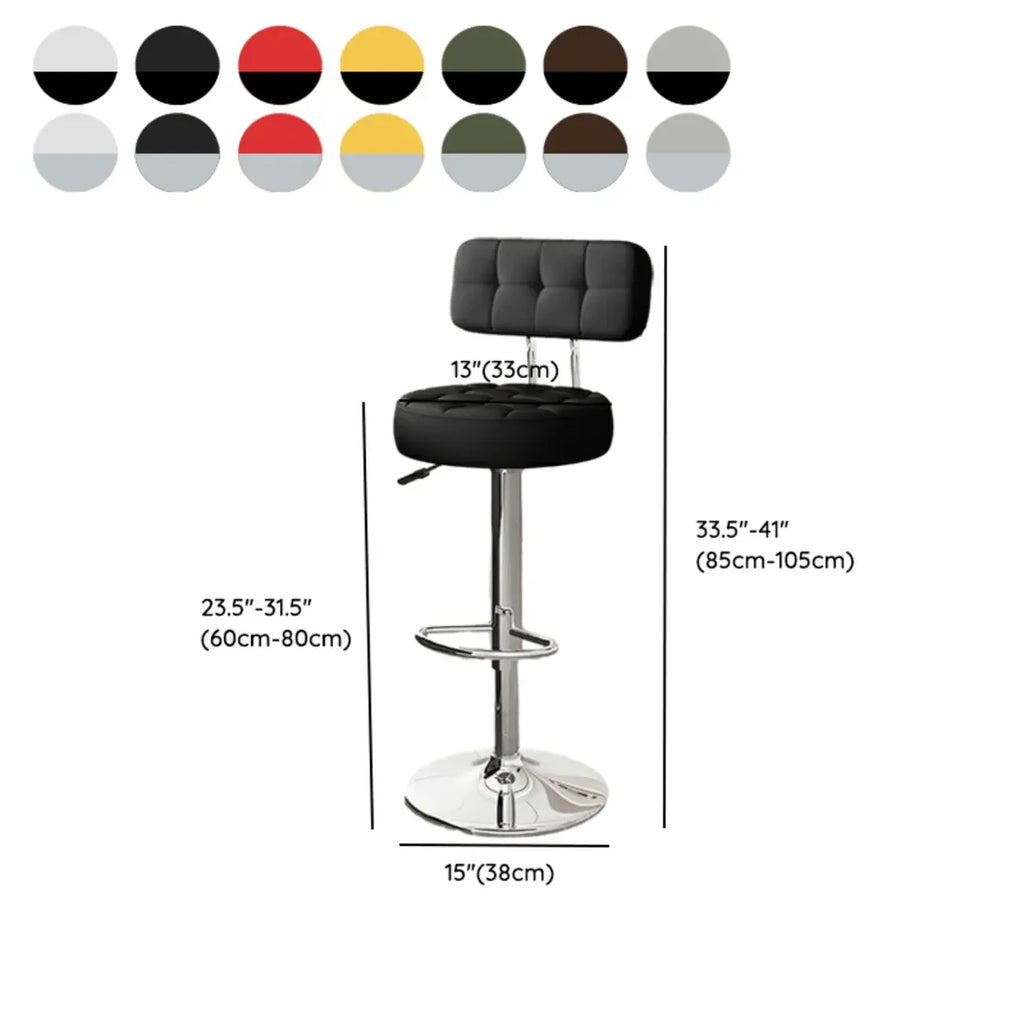 Tabourets de bar pivotants réglables revêtus de cuir