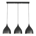 Lampada a sospensione a isola a 3 luci moderna in metallo bianco a forma di cono per cucina