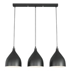 Lampada a sospensione a isola a 3 luci moderna in metallo bianco a forma di cono per cucina