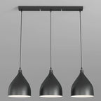 Lampada a sospensione a isola a 3 luci moderna in metallo bianco a forma di cono per cucina