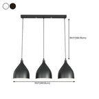Lampada a sospensione a isola a 3 luci moderna in metallo bianco a forma di cono per cucina
