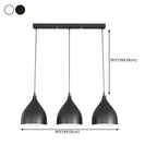 Lampada a sospensione a isola a 3 luci moderna in metallo bianco a forma di cono per cucina