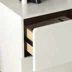 Comodino a 2 cassetti bianco lucido con gambe a sfera