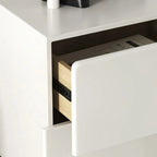 Comodino a 2 cassetti bianco lucido con gambe a sfera