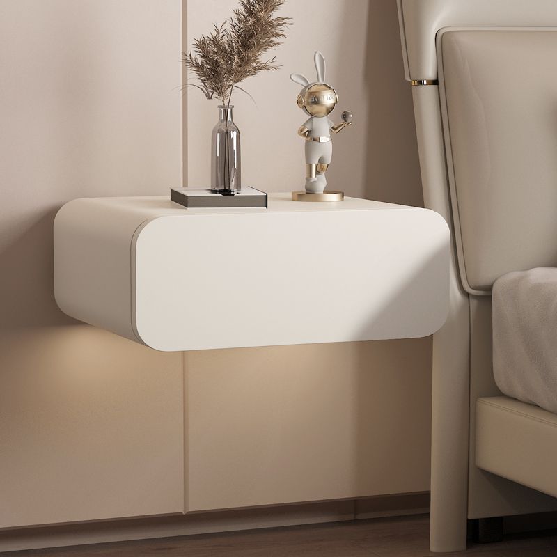 Table de chevet murale moderne en bois massif avec plateau en dalle de pierre